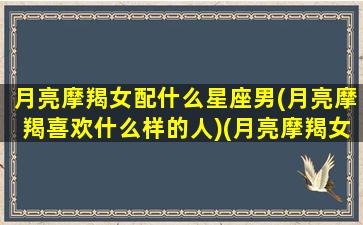 月亮摩羯女配什么星座男(月亮摩羯喜欢什么样的人)(月亮摩羯女适合什么样的另一半)