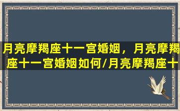 月亮摩羯座十一宫婚姻，月亮摩羯座十一宫婚姻如何/月亮摩羯座十一宫婚姻，月亮摩羯座十一宫婚姻如何-我的网站