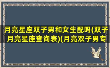 月亮星座双子男和女生配吗(双子月亮星座查询表)(月亮双子男专一吗)