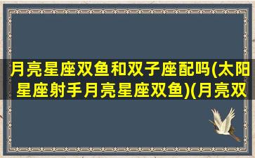 月亮星座双鱼和双子座配吗(太阳星座射手月亮星座双鱼)(月亮双子和月亮双鱼在一起的概率)