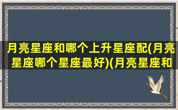 月亮星座和哪个上升星座配(月亮星座哪个星座最好)(月亮星座和上升星座哪个准)