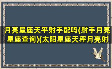 月亮星座天平射手配吗(射手月亮星座查询)(太阳星座天秤月亮射手)