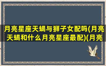 月亮星座天蝎与狮子女配吗(月亮天蝎和什么月亮星座最配)(月亮天蝎和月亮狮子在一起好吗)
