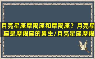 月亮星座摩羯座和摩羯座？月亮星座是摩羯座的男生/月亮星座摩羯座和摩羯座？月亮星座是摩羯座的男生-我的网站