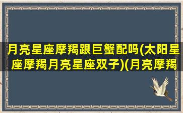 月亮星座摩羯跟巨蟹配吗(太阳星座摩羯月亮星座双子)(月亮摩羯座和月亮巨蟹座)