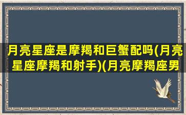 月亮星座是摩羯和巨蟹配吗(月亮星座摩羯和射手)(月亮摩羯座男生和月亮巨蟹女)