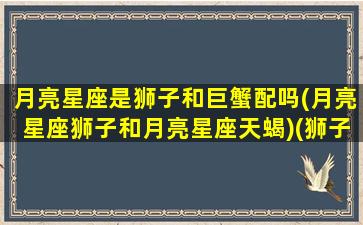 月亮星座是狮子和巨蟹配吗(月亮星座狮子和月亮星座天蝎)(狮子座的月亮星座是巨蟹座)