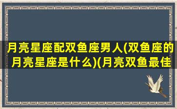 月亮星座配双鱼座男人(双鱼座的月亮星座是什么)(月亮双鱼最佳配对)