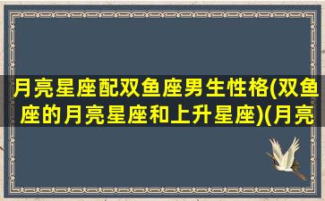 月亮星座配双鱼座男生性格(双鱼座的月亮星座和上升星座)(月亮双鱼男和什么星座最合适)