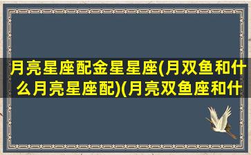 月亮星座配金星星座(月双鱼和什么月亮星座配)(月亮双鱼座和什么星座最配)