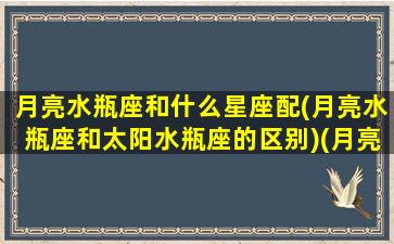 月亮水瓶座和什么星座配(月亮水瓶座和太阳水瓶座的区别)(月亮水瓶和哪个月亮星座最配)