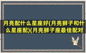 月亮配什么星座好(月亮狮子和什么星座配)(月亮狮子座最佳配对)