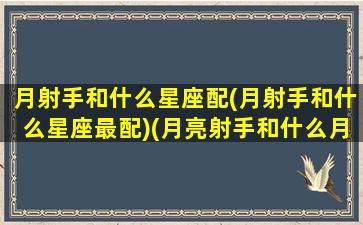 月射手和什么星座配(月射手和什么星座最配)(月亮射手和什么月亮星座最配)