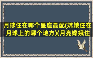 月球住在哪个星座最配(嫦娥住在月球上的哪个地方)(月亮嫦娥住的地方叫什么)