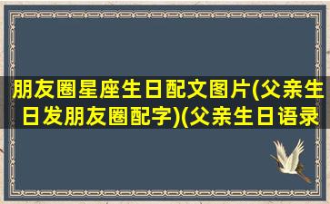 朋友圈星座生日配文图片(父亲生日发朋友圈配字)(父亲生日语录朋友圈)