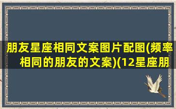 朋友星座相同文案图片配图(频率相同的朋友的文案)(12星座朋友)