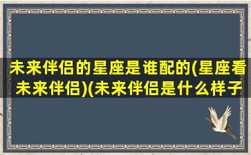 未来伴侣的星座是谁配的(星座看未来伴侣)(未来伴侣是什么样子)