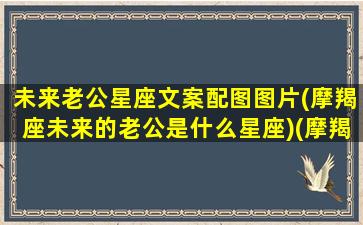 未来老公星座文案配图图片(摩羯座未来的老公是什么星座)(摩羯座未来的男朋友)