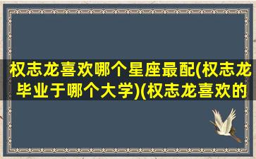 权志龙喜欢哪个星座最配(权志龙毕业于哪个大学)(权志龙喜欢的类型)