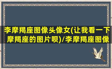 李摩羯座图像头像女(让我看一下摩羯座的图片呗)/李摩羯座图像头像女(让我看一下摩羯座的图片呗)-我的网站