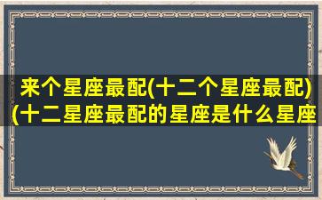 来个星座最配(十二个星座最配)(十二星座最配的星座是什么星座)