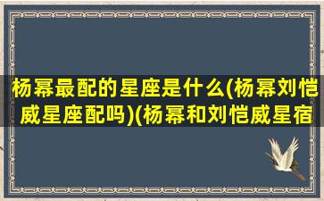 杨幂最配的星座是什么(杨幂刘恺威星座配吗)(杨幂和刘恺威星宿关系)