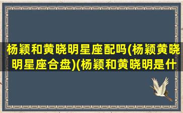 杨颖和黄晓明星座配吗(杨颖黄晓明星座合盘)(杨颖和黄晓明是什么星宿关系)