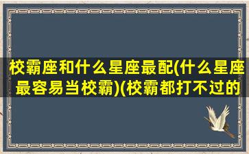 校霸座和什么星座最配(什么星座最容易当校霸)(校霸都打不过的5大星座)