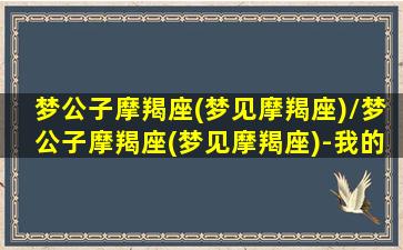 梦公子摩羯座(梦见摩羯座)/梦公子摩羯座(梦见摩羯座)-我的网站