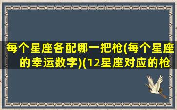 每个星座各配哪一把枪(每个星座的幸运数字)(12星座对应的枪械)