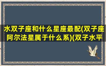 水双子座和什么星座最配(双子座阿尔法星属于什么系)(双子水平座配对)