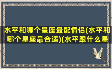 水平和哪个星座最配情侣(水平和哪个星座最合适)(水平跟什么星座最配)