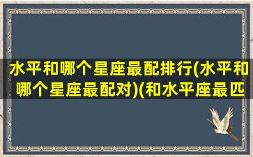 水平和哪个星座最配排行(水平和哪个星座最配对)(和水平座最匹配的星座)
