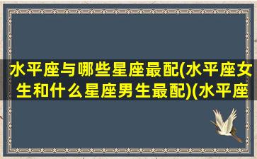 水平座与哪些星座最配(水平座女生和什么星座男生最配)(水平座和什么星座匹配)