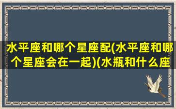 水平座和哪个星座配(水平座和哪个星座会在一起)(水瓶和什么座最配对)