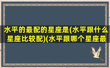 水平的最配的星座是(水平跟什么星座比较配)(水平跟哪个星座最配)