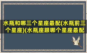 水瓶和哪三个星座最配(水瓶前三个星座)(水瓶座跟哪个星座最配了)
