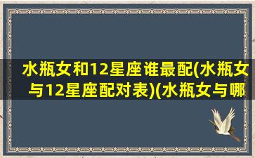 水瓶女和12星座谁最配(水瓶女与12星座配对表)(水瓶女与哪个星座最配对)