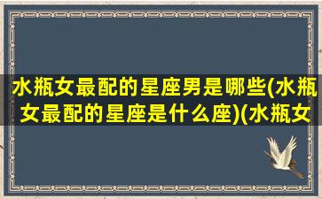 水瓶女最配的星座男是哪些(水瓶女最配的星座是什么座)(水瓶女最配什么星座的男生)