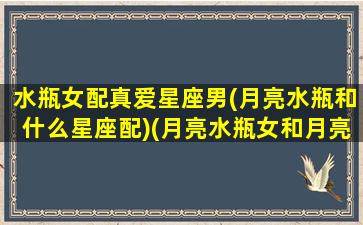 水瓶女配真爱星座男(月亮水瓶和什么星座配)(月亮水瓶女和月亮水瓶男)