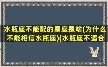 水瓶座不能配的星座是啥(为什么不能相信水瓶座)(水瓶座不适合和什么星座谈恋爱)