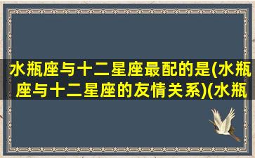 水瓶座与十二星座最配的是(水瓶座与十二星座的友情关系)(水瓶座和12星座的恋爱关系)
