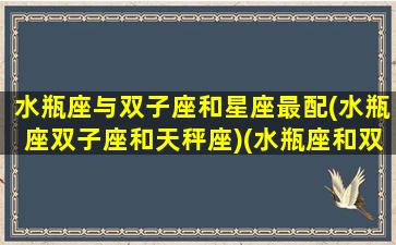 水瓶座与双子座和星座最配(水瓶座双子座和天秤座)(水瓶座和双子座的配对指数)