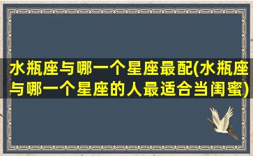 水瓶座与哪一个星座最配(水瓶座与哪一个星座的人最适合当闺蜜)(水瓶座和哪一个星座最般配)