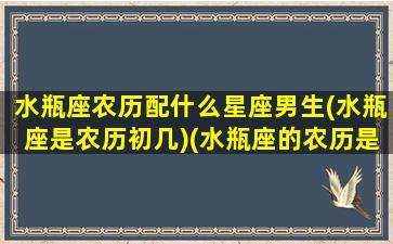 水瓶座农历配什么星座男生(水瓶座是农历初几)(水瓶座的农历是什么星座)