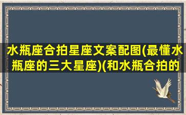 水瓶座合拍星座文案配图(最懂水瓶座的三大星座)(和水瓶合拍的星座)