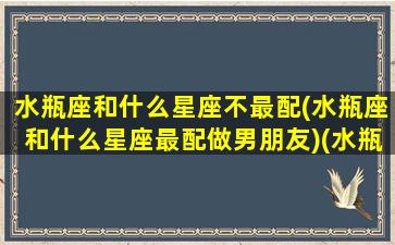 水瓶座和什么星座不最配(水瓶座和什么星座最配做男朋友)(水瓶座和什么星座不合友情)