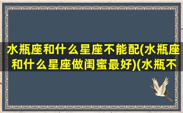 水瓶座和什么星座不能配(水瓶座和什么星座做闺蜜最好)(水瓶不能和什么星座在一起)