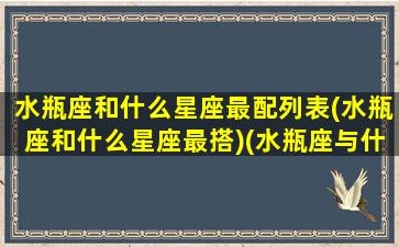 水瓶座和什么星座最配列表(水瓶座和什么星座最搭)(水瓶座与什么星座最配)