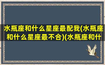 水瓶座和什么星座最配我(水瓶座和什么星座最不合)(水瓶座和什么星座比较搭)